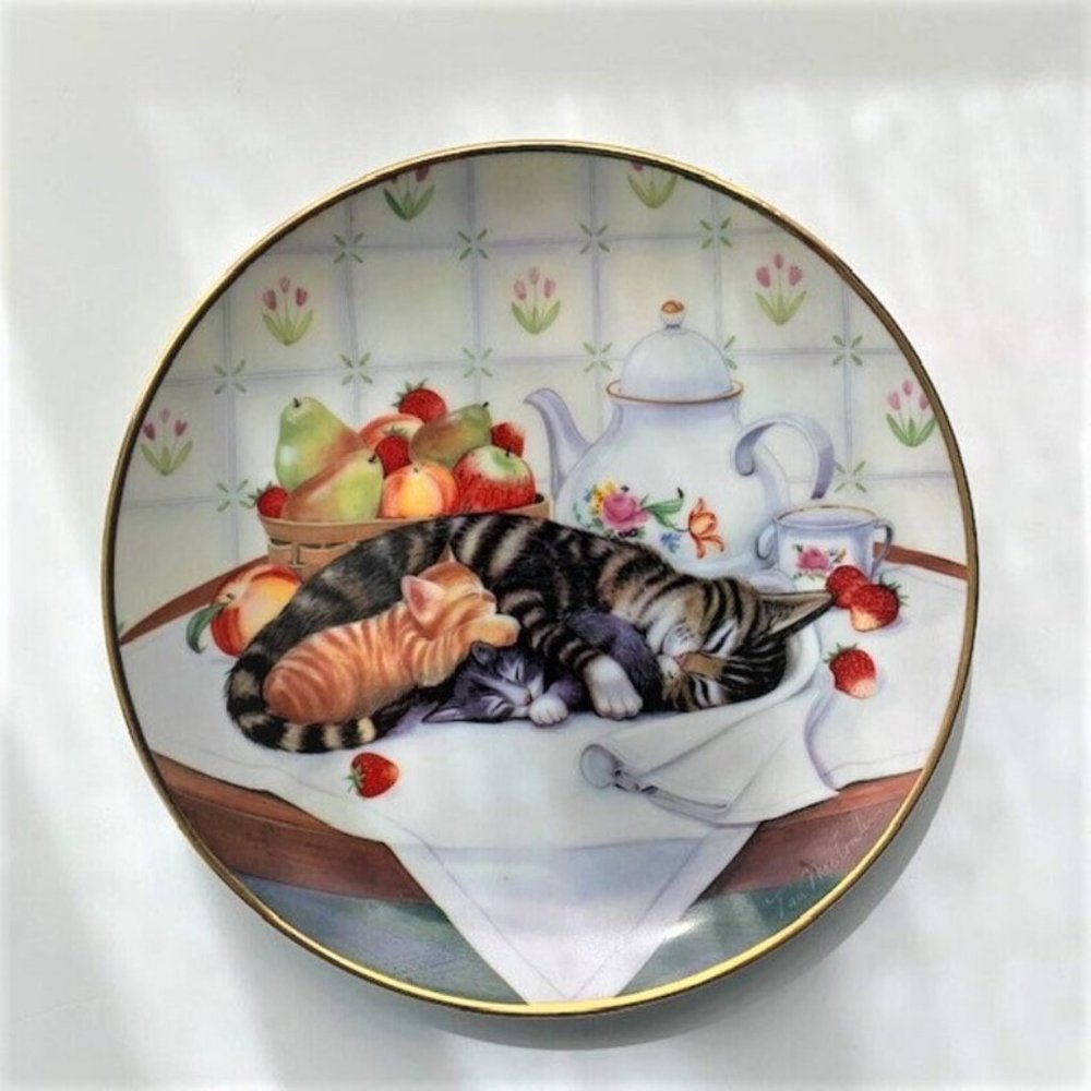 Vintage Cat Decorative Plate “Cat Nap”, Franklin Mint
